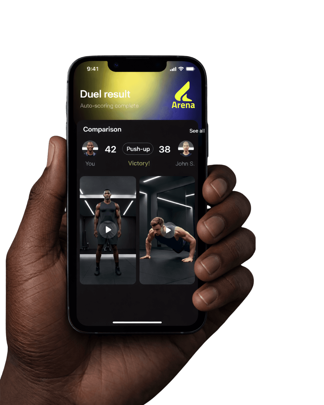 Arena app - phone mockup
